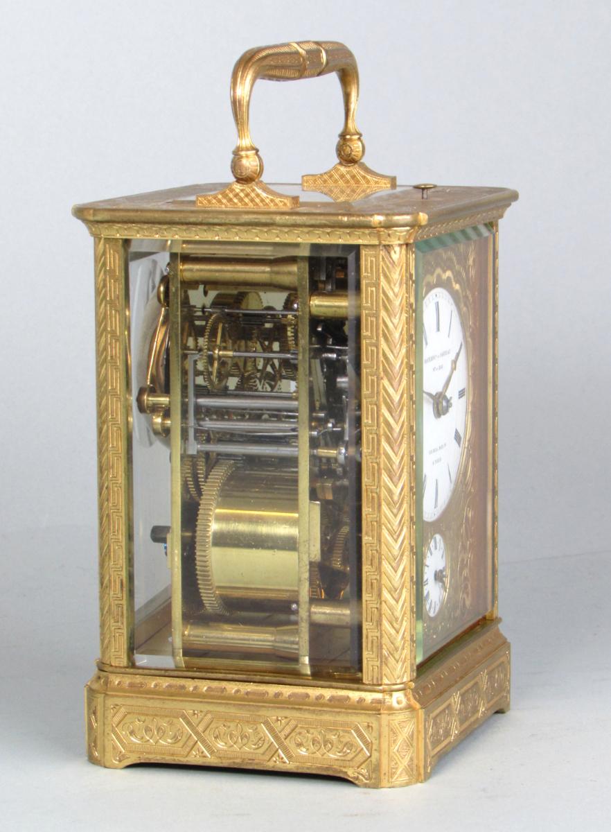 Bourdin grande sonnerie carriage clock side
