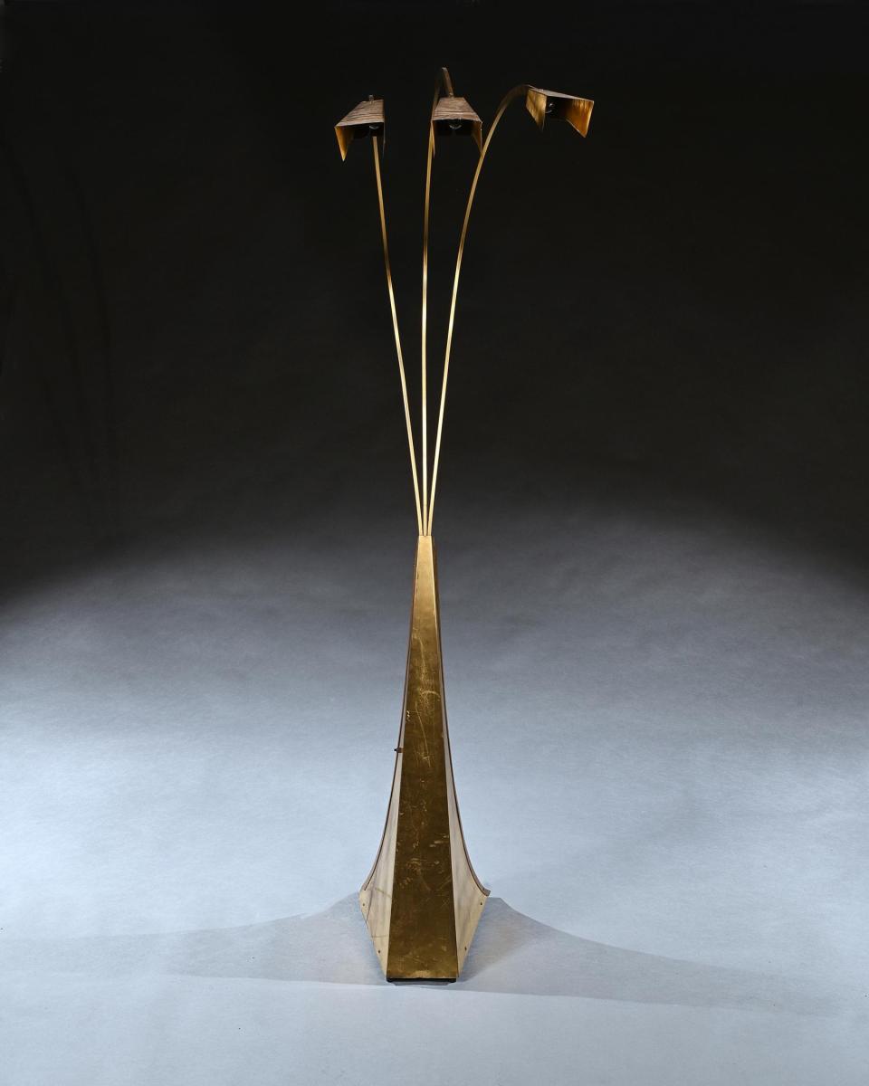 Mid 20th Century Italian Brass Three Arm Floor Lamp 1960