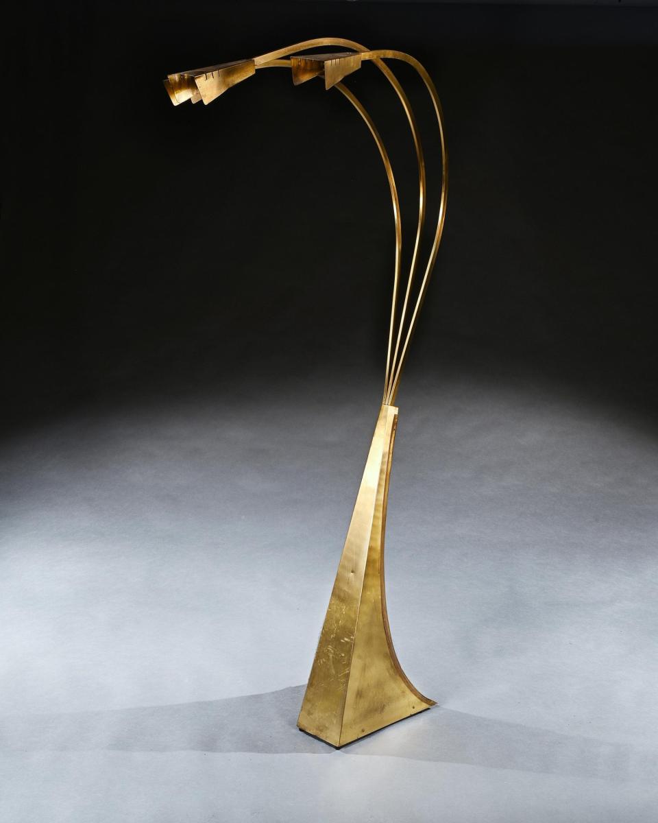 Mid 20th Century Italian Brass Three Arm Floor Lamp 1960