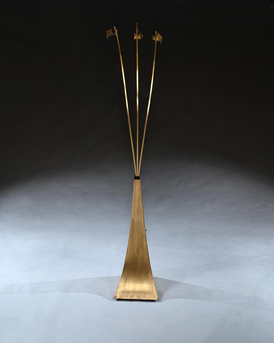 Mid 20th Century Italian Brass Three Arm Floor Lamp 1960