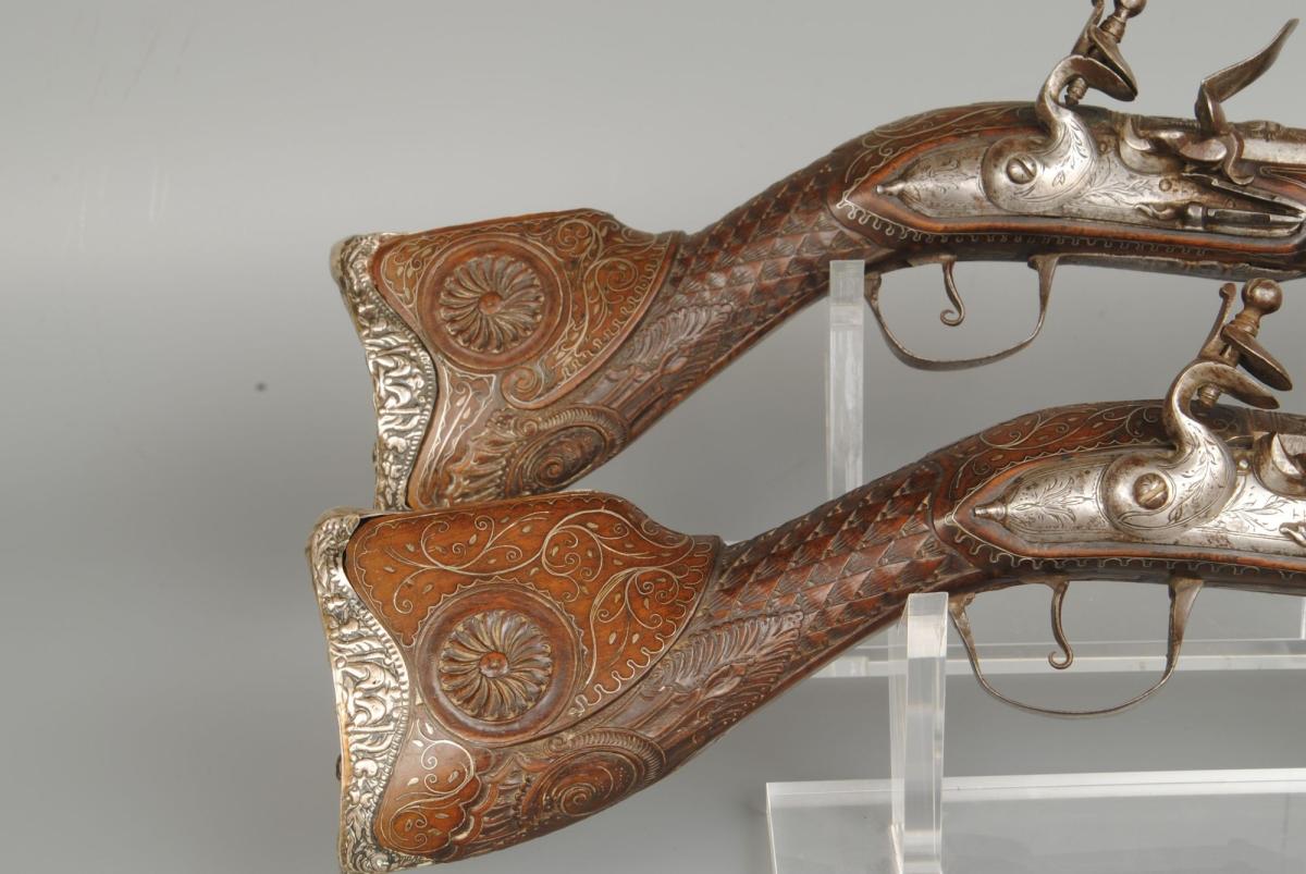Two Ottoman Flintlock Knee Blunderbuss