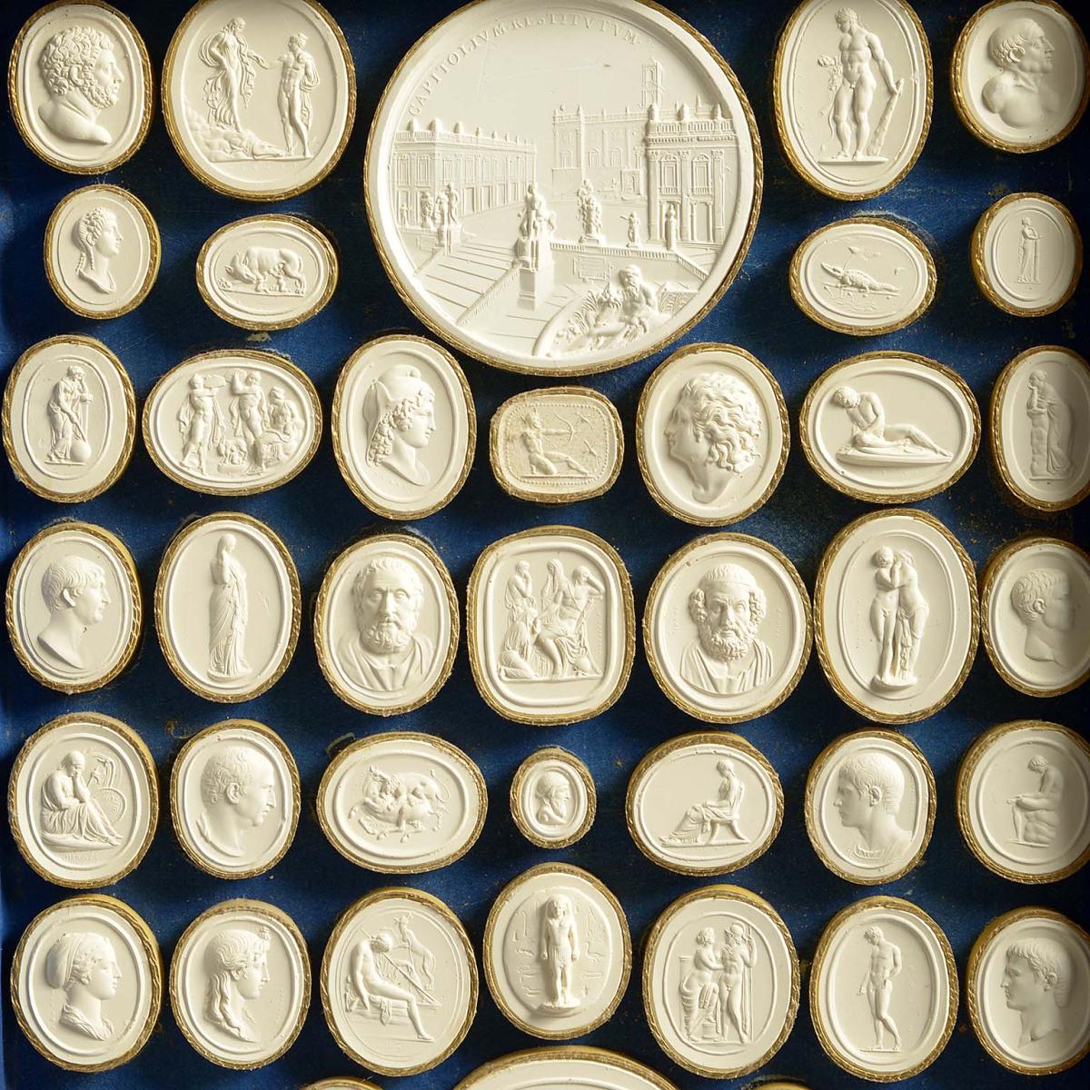 Set of Plaster Intaglios in Wood Trays