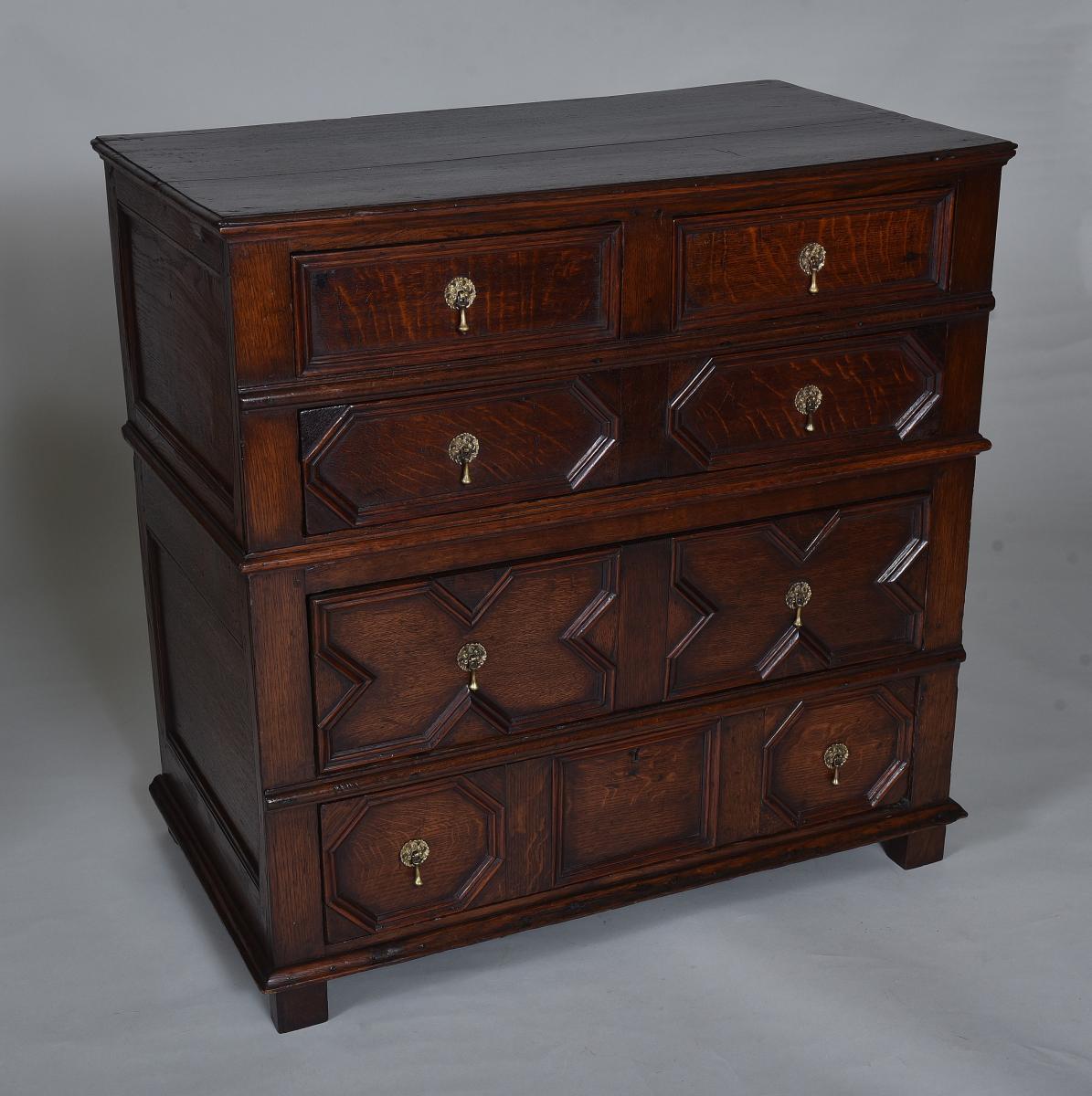 Early oak chest of drawers