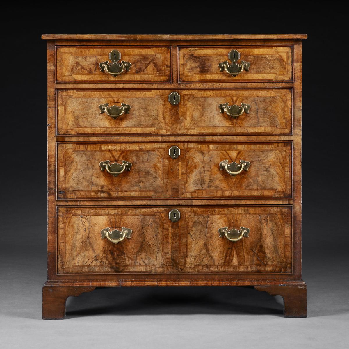 An Exceptional George II Walnut Chest Of Drawers