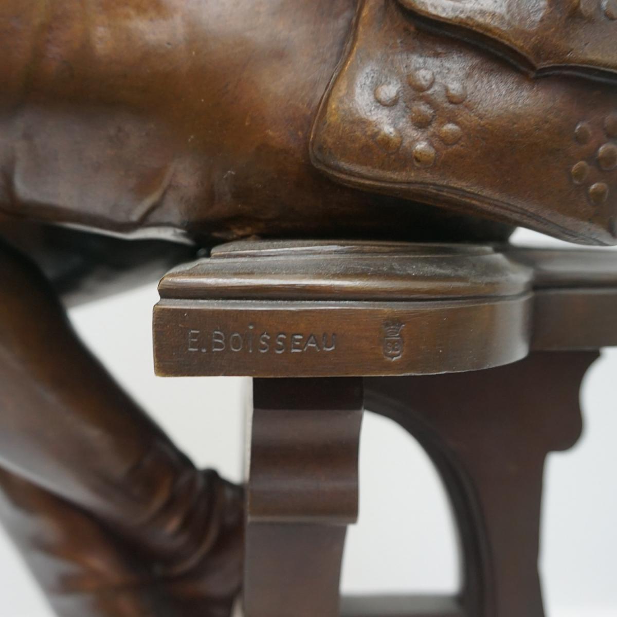 'Seated Minstrel' A late 19th century bronze sculpture by Emile Boisseau