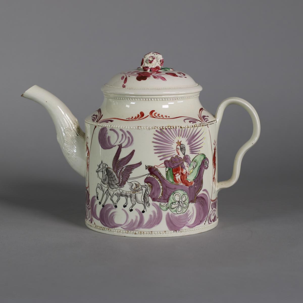Leeds creamware teapot
