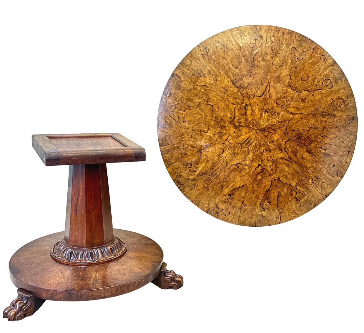 19th Century Burr Oak Centre Table