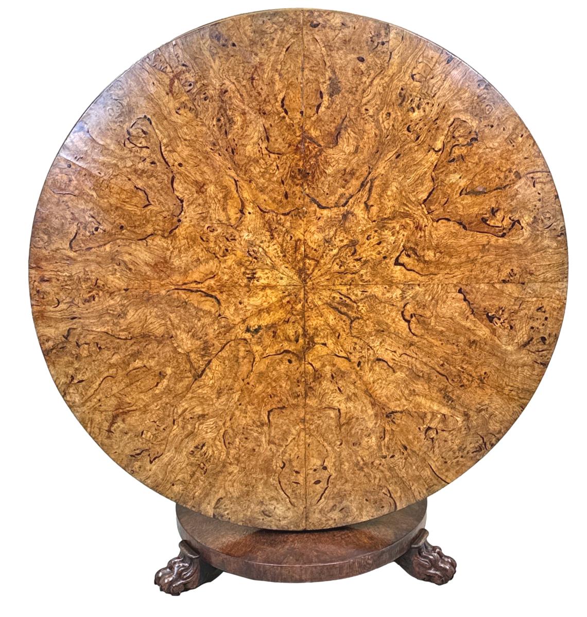 19th Century Burr Oak Centre Table