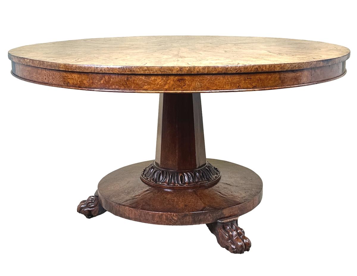 19th Century Burr Oak Centre Table