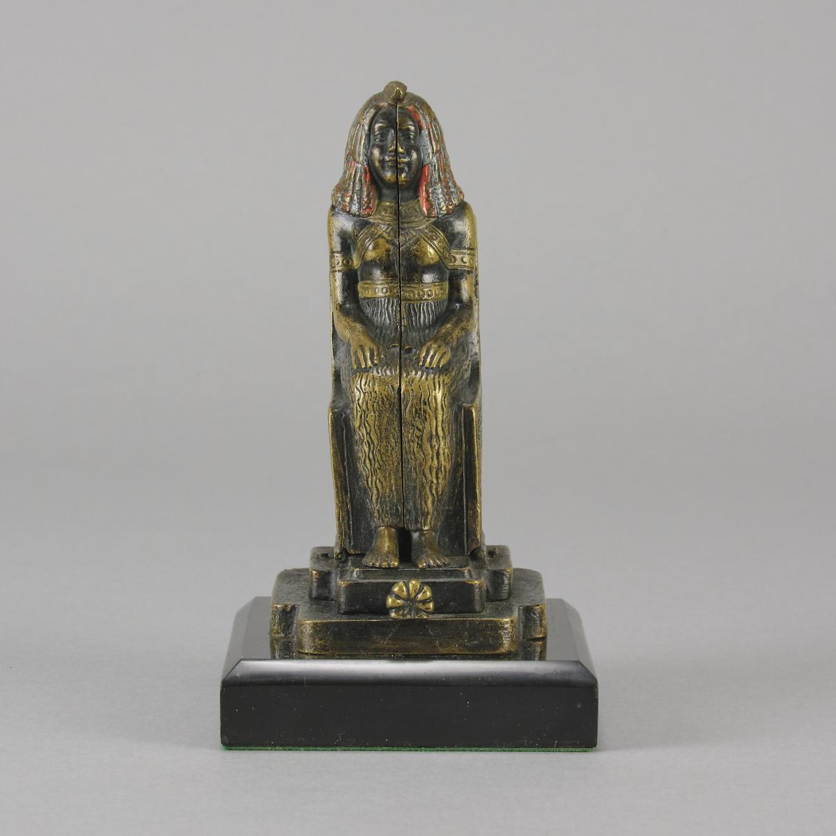 Early 20th Century Cold-Painted Bronze entitled Egyptian Deity by Franz Bergman