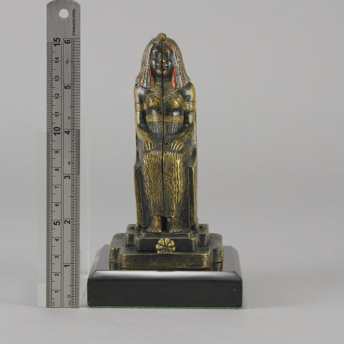 Early 20th Century Cold-Painted Bronze entitled Egyptian Deity by Franz Bergman