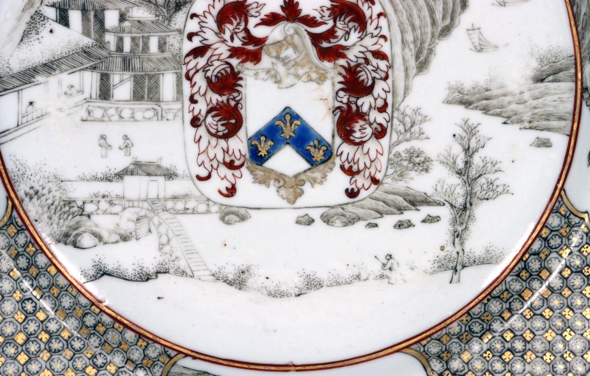 Early 18th Century Yongzheng Period Chinese Export Porcelain Plate, Arms of Elwick of Middlesex, John Elwick of Mile End in Middlesex and of Cornhill in the City of London, Circa 1730