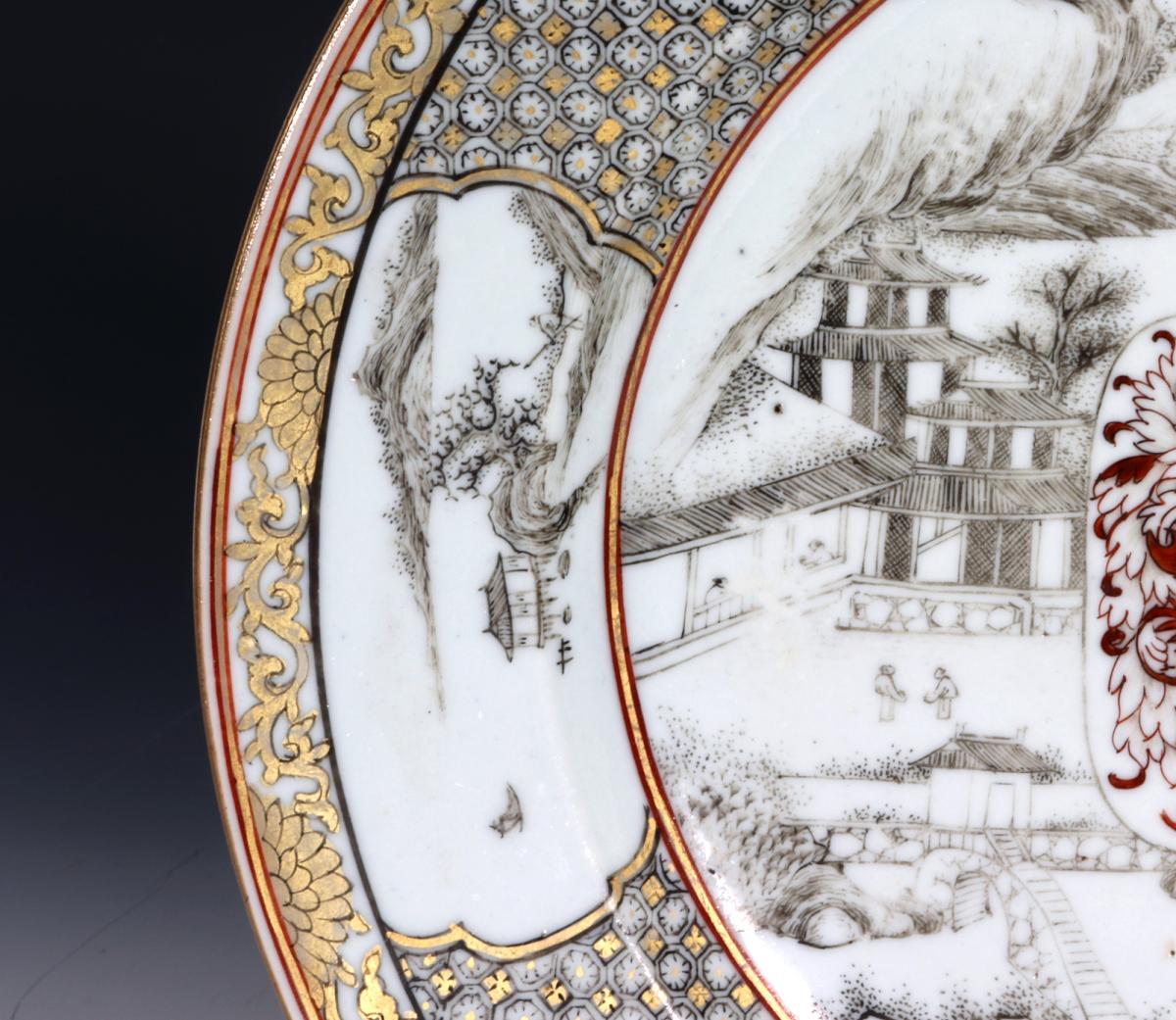 18th-century Yongzheng Chinese Export Porcelain Plate with Arms of Elwick of Middlesex