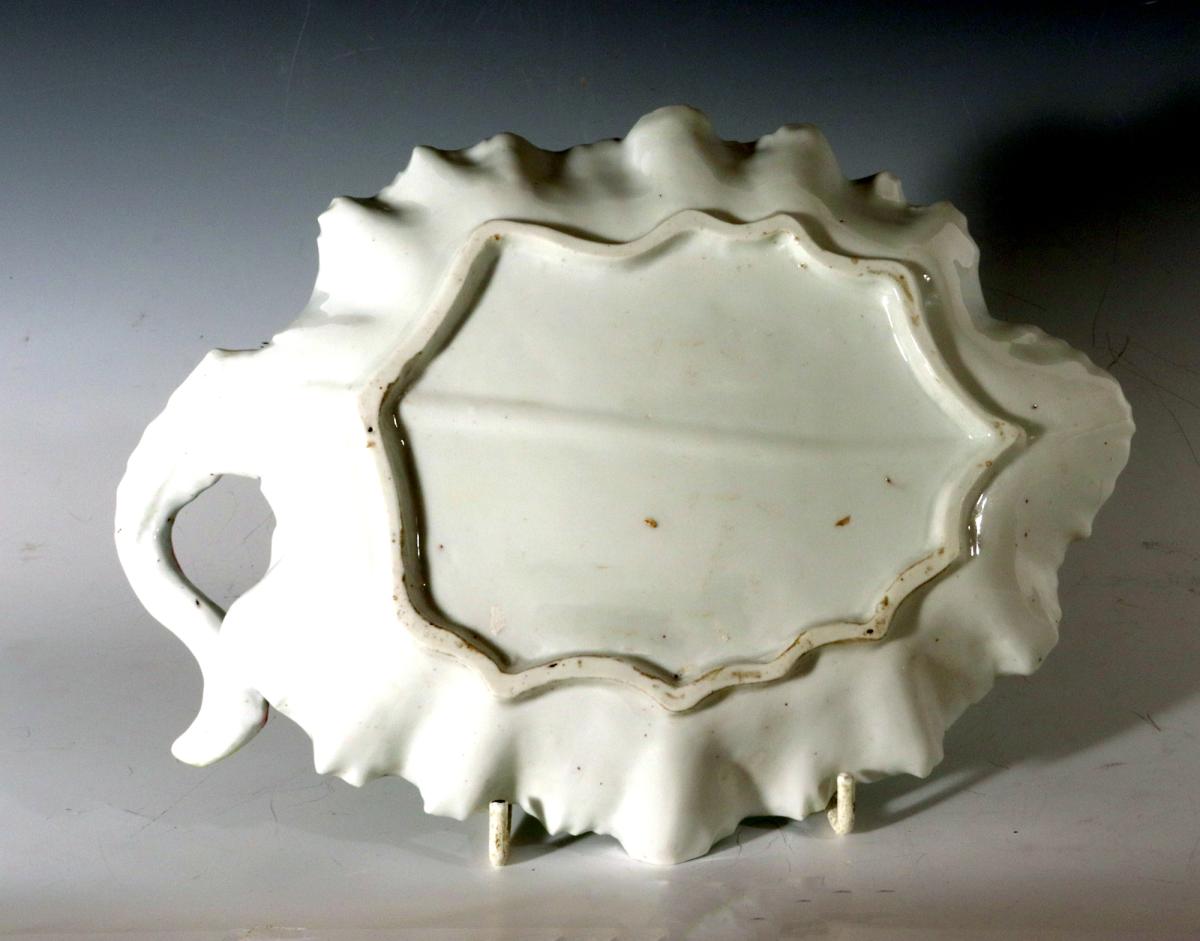 Chelsea Porcelain Tromp L'oeil Leaf Dish, Red Anchor Period, Circa 1755-60.