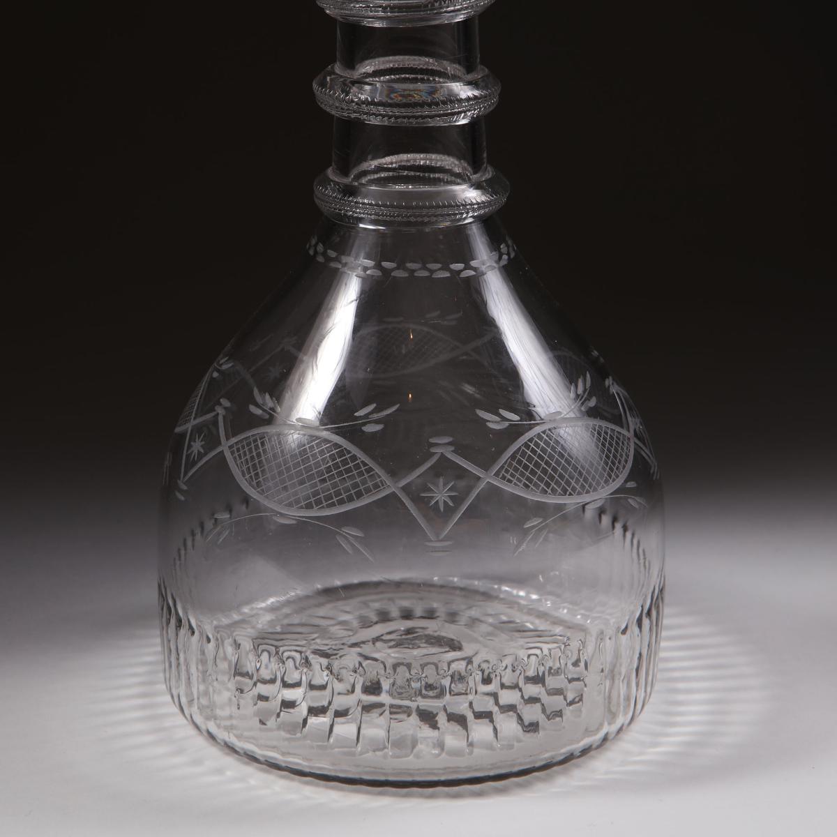 An early 19th century Irish glass decanter