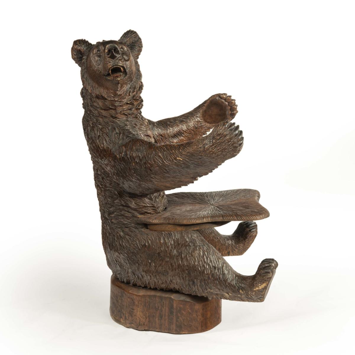 linden wood Black Forest Bear armchair