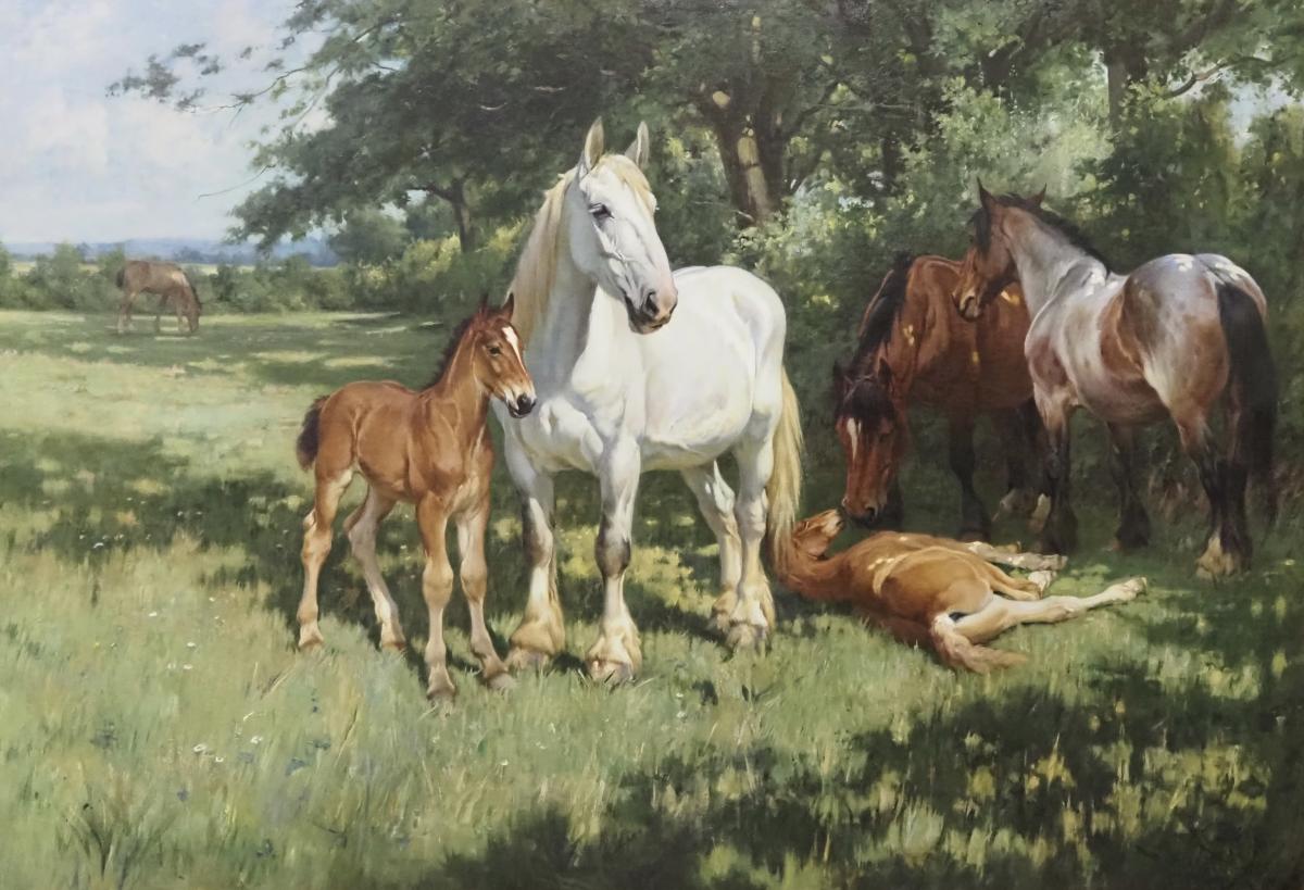 Mares & Foals by Wright Barker R.B.A. (1864-1941)
