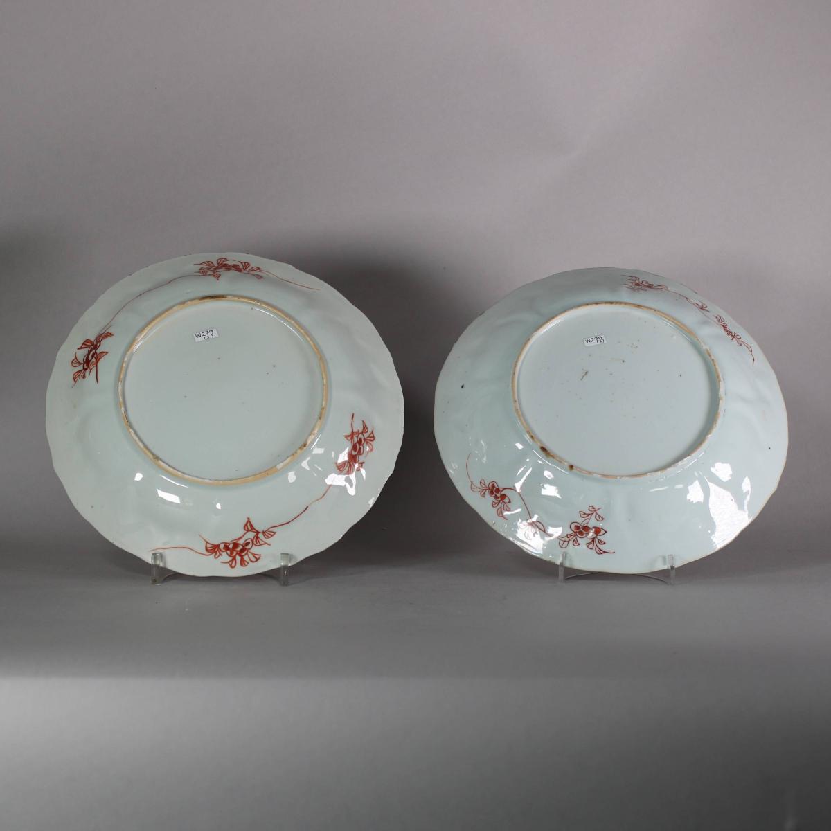 Reverse of pair of rouge-de-fer Kangxi plates