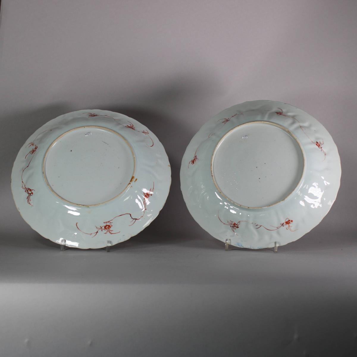Reverse of pair of rouge-de-fer Kangxi plates