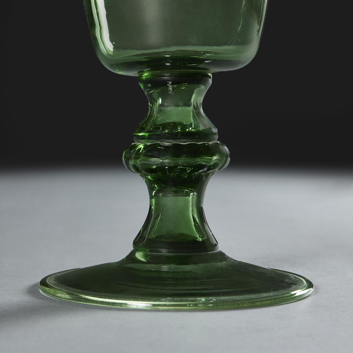 An Empoli Glass Goblet Vase