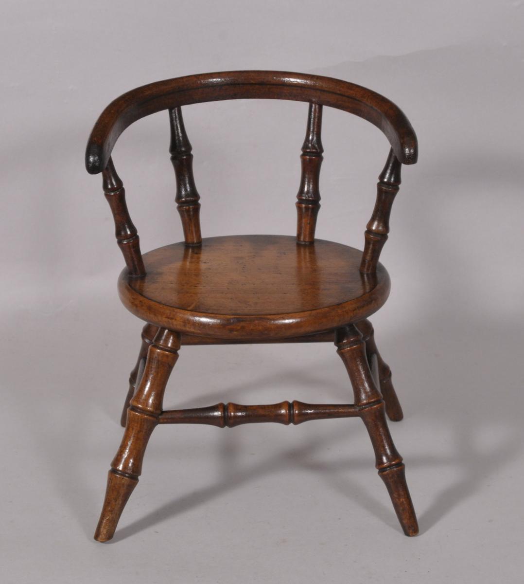 S/5594 Antique Victorian Period Simulated Bamboo Miniature Chair