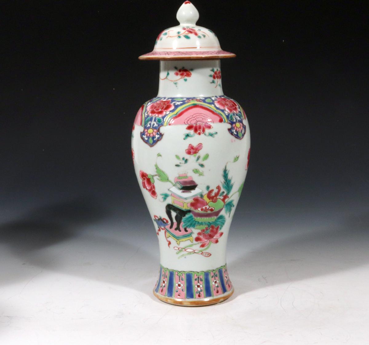 Chinese Export Five Piece Famille Rose Porcelain Garniture