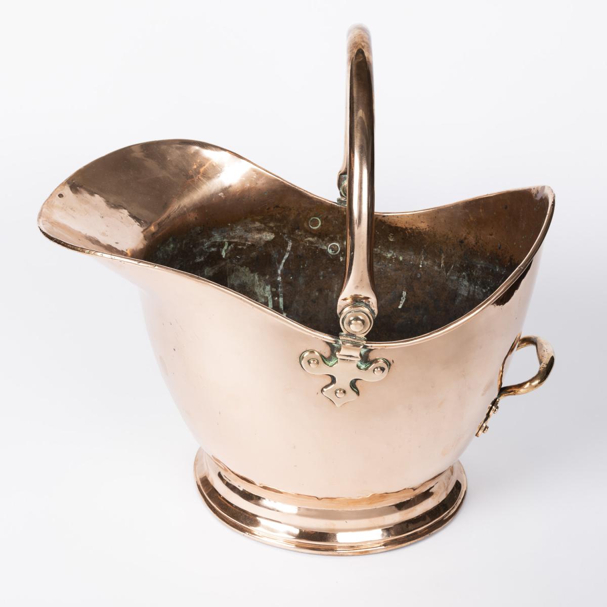 Copper coal scuttle by The Army & Navy Stores, London