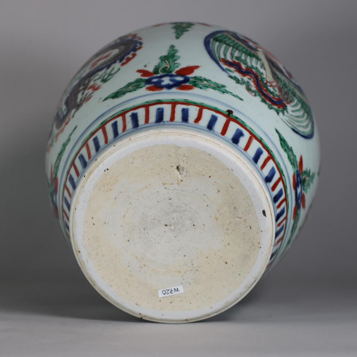 base of wucai baluster vase
