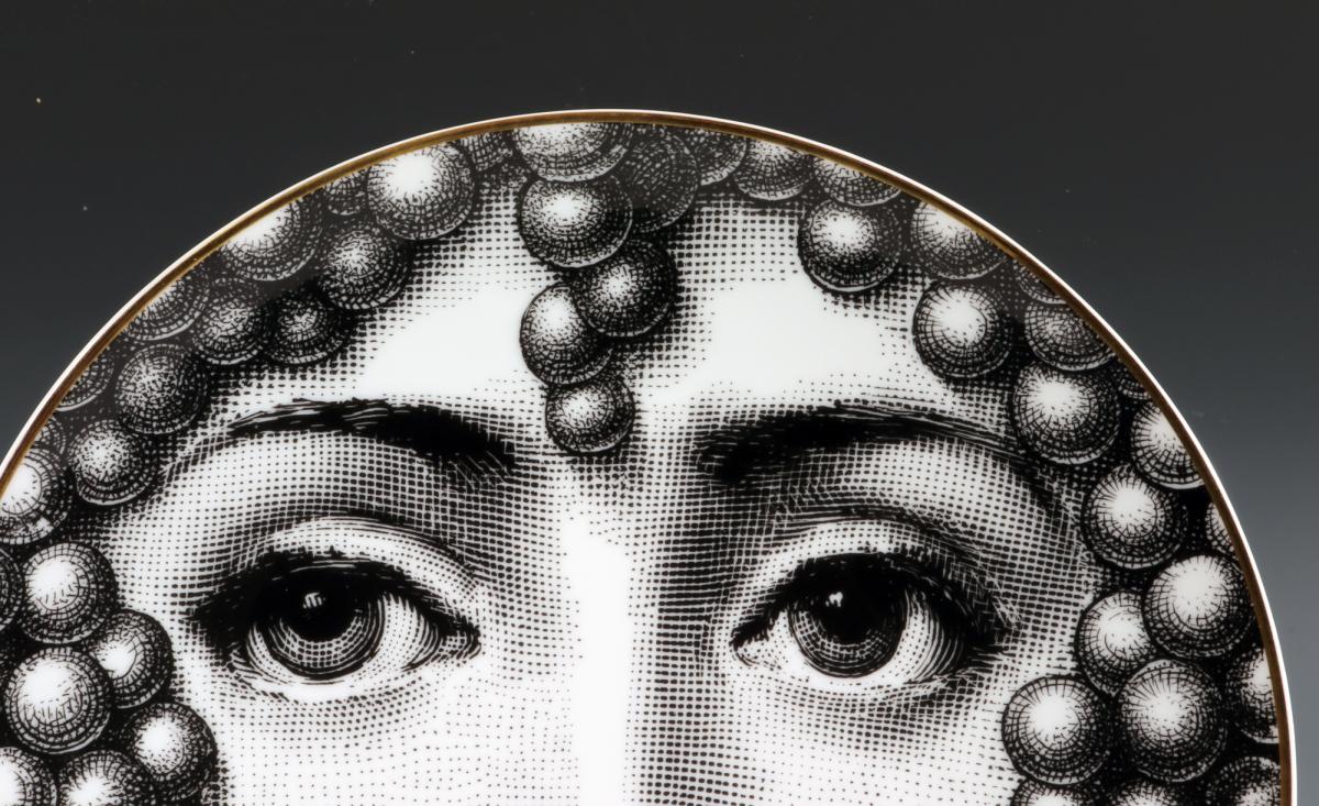 Piero Fornasetti Rosenthal Porcelain Themes And Variations Plate,  Motiv Number 25, Lady Bacchus