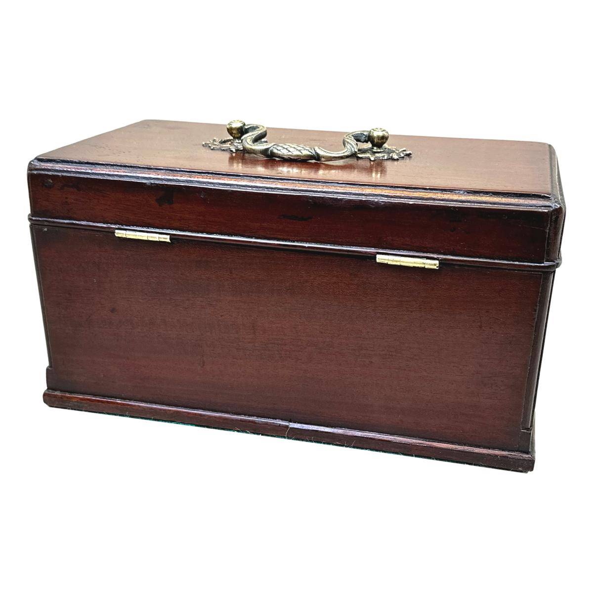 George III Period Mahogany Tea Caddy