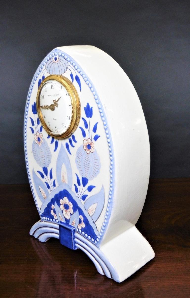 Art Nouveau Ceramic Mantel Clock