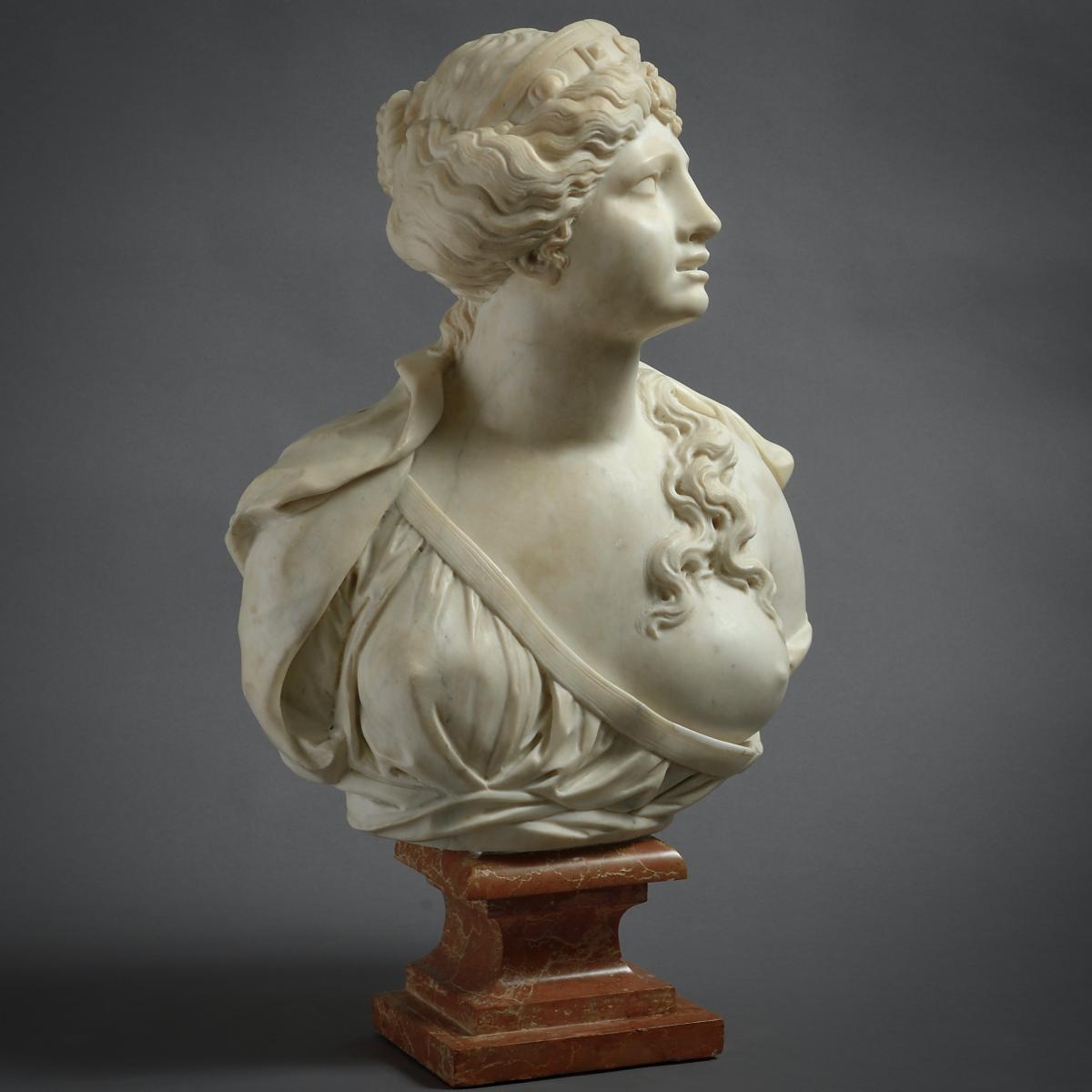 Statuary Marble Busts of Antique Heroines