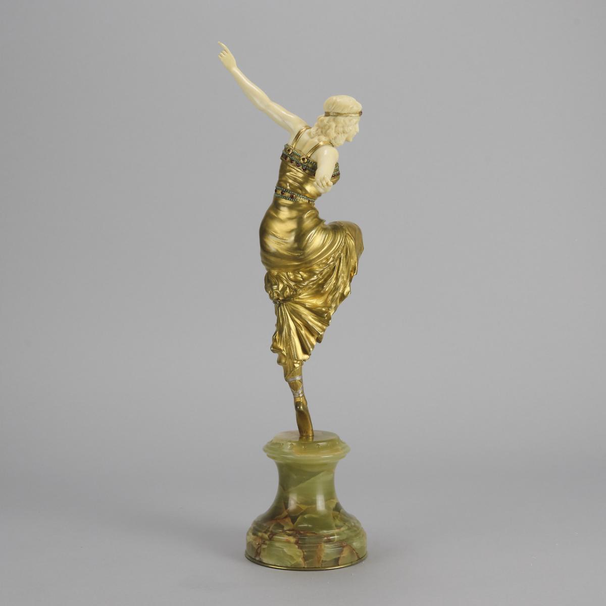 Early 20th Century Chryselephantine Sculpture entitled "Russian Dancer" by Paul Philippe
