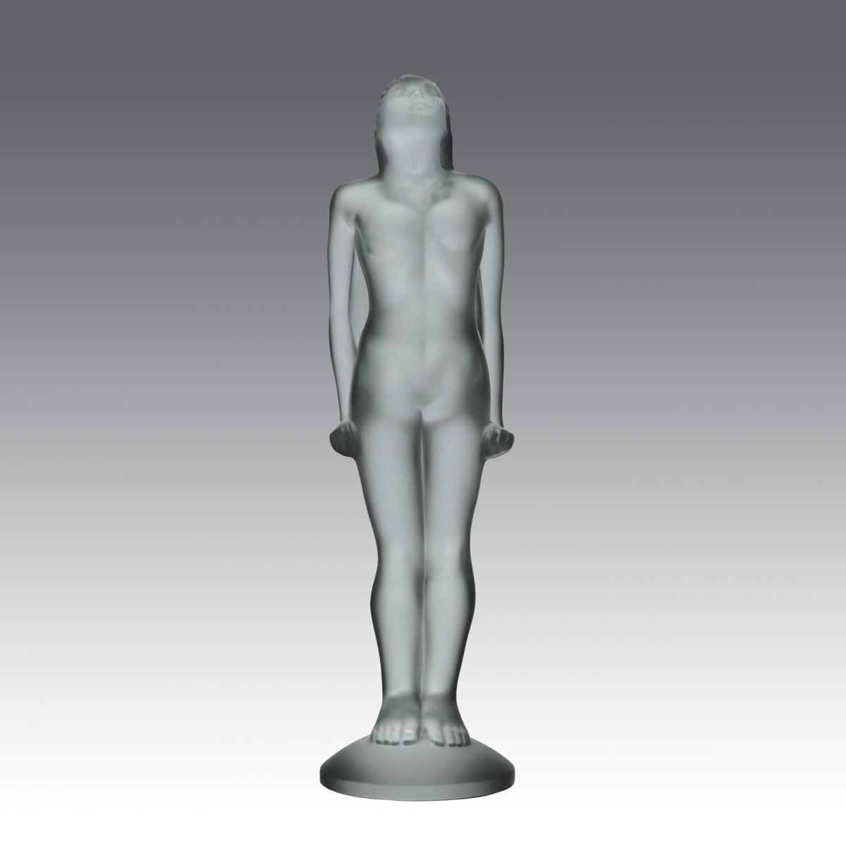 20th Century Glass Car Mascot entitled "Femme Car Mascot" by Marc Lalique