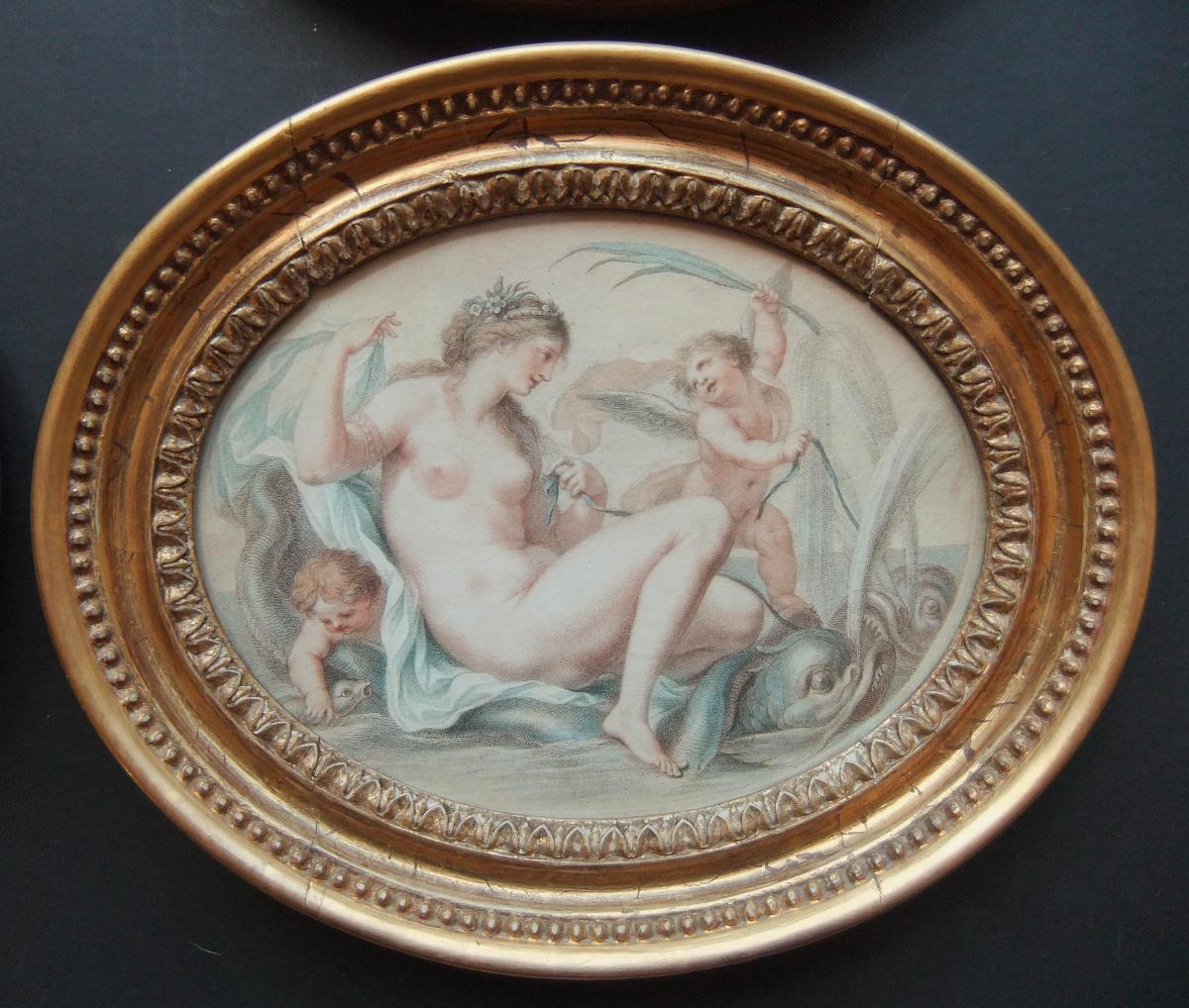 Cipriani Bartolozzi oval stipple engraving decorative prints