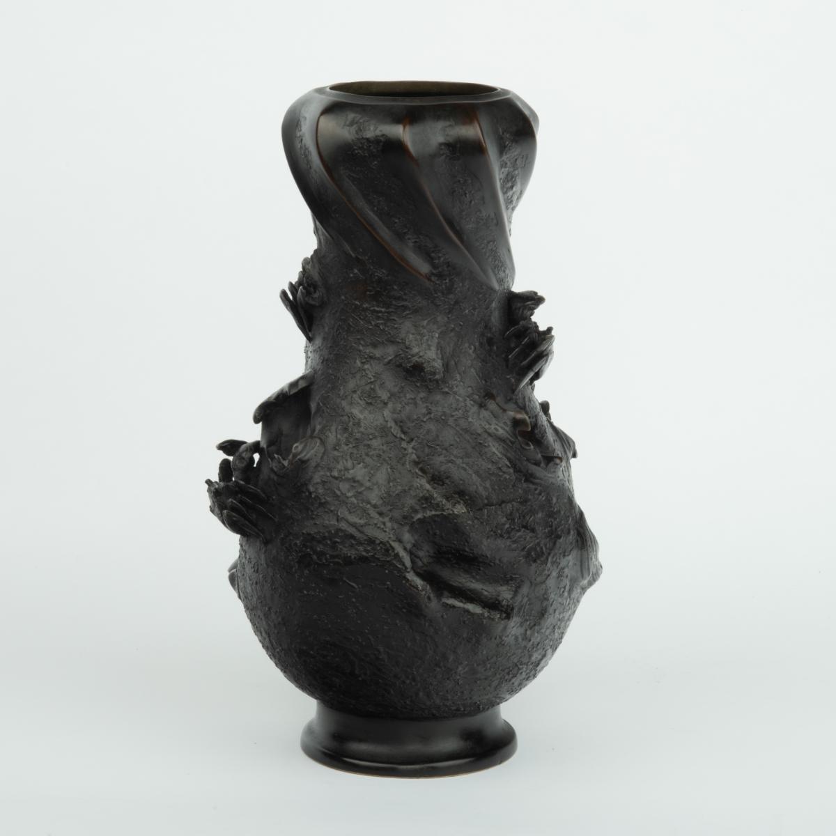Meiji bronze vase by Nobuhira
