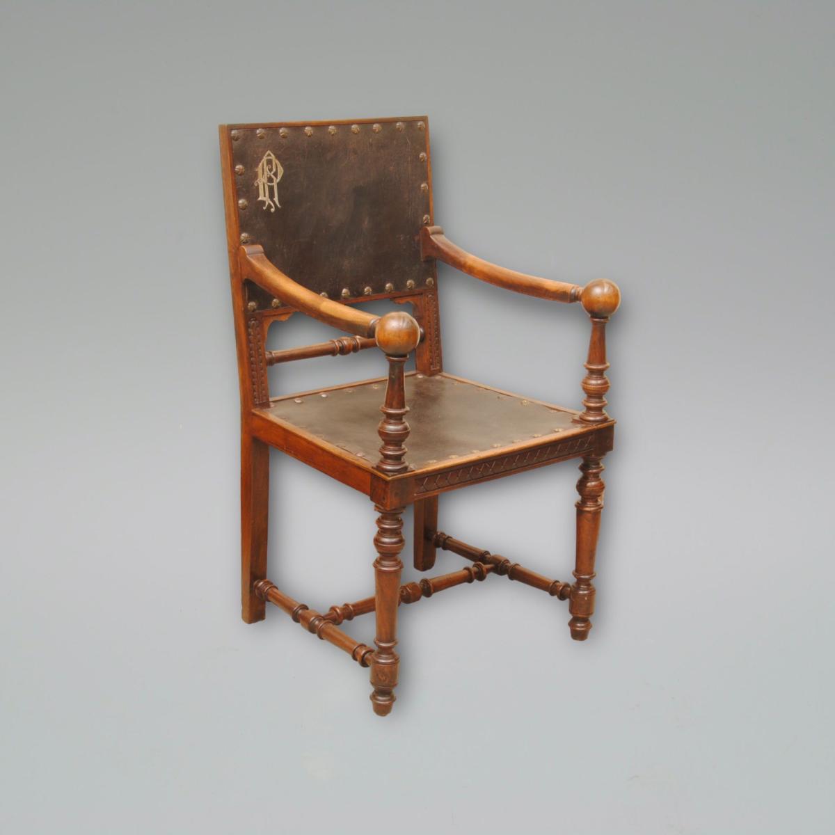 Pair Of 19th Century Walnut Armchairs