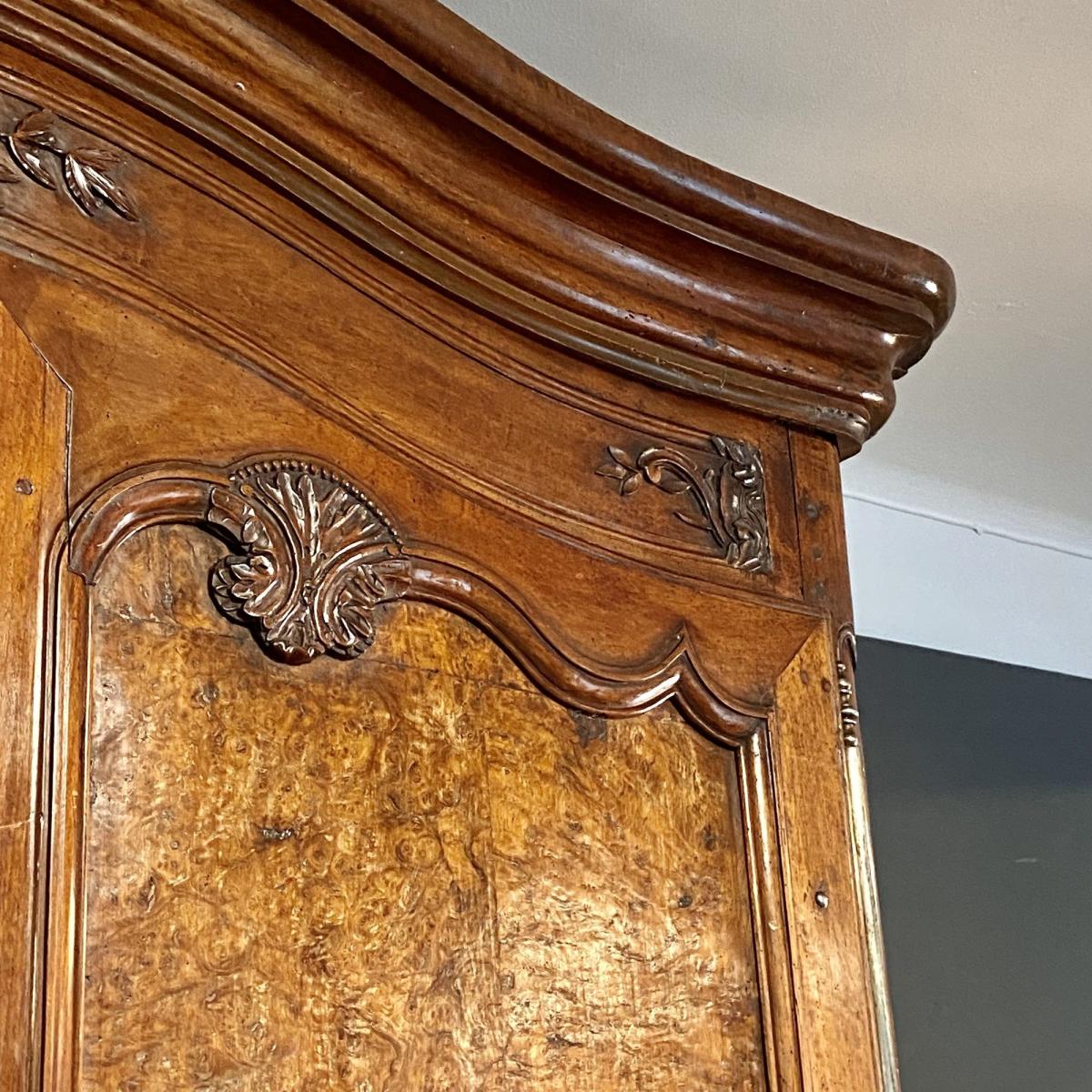 Wonderful Example of a French Walnut and Burr Walnut Armoire