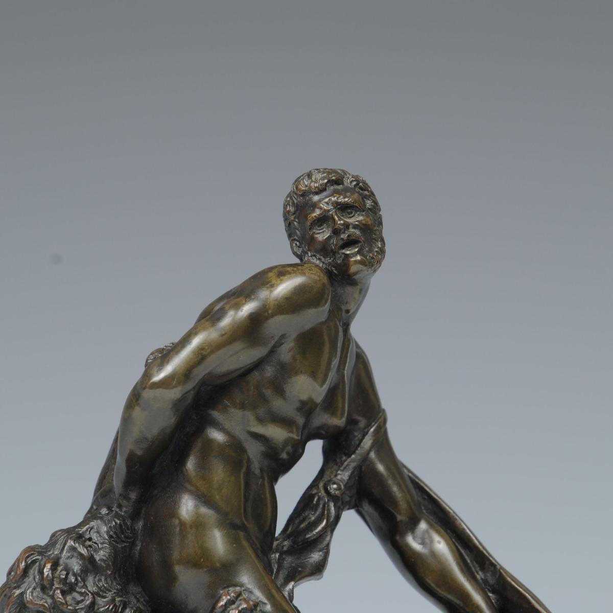 19th Century Bronze Figure of Milo of Croton after Pierre Puget
