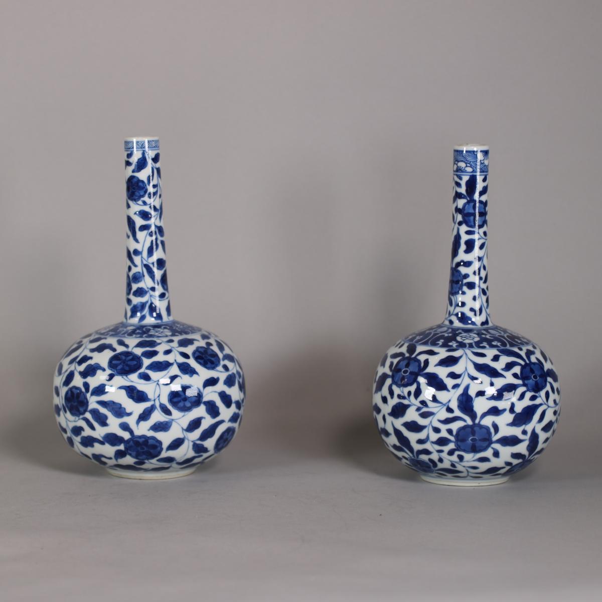 Further image of Kangxi blue and white bottle vases