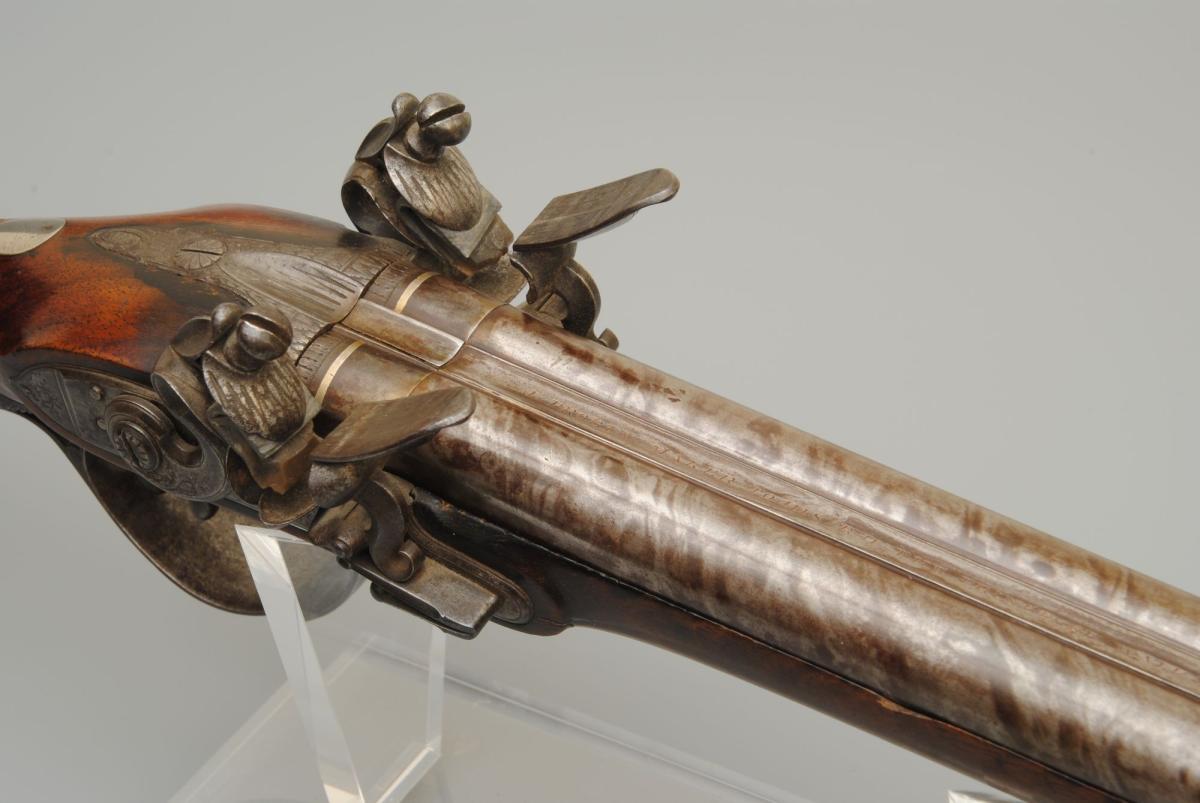 A Double Barrel Flintlock Sporting Gun