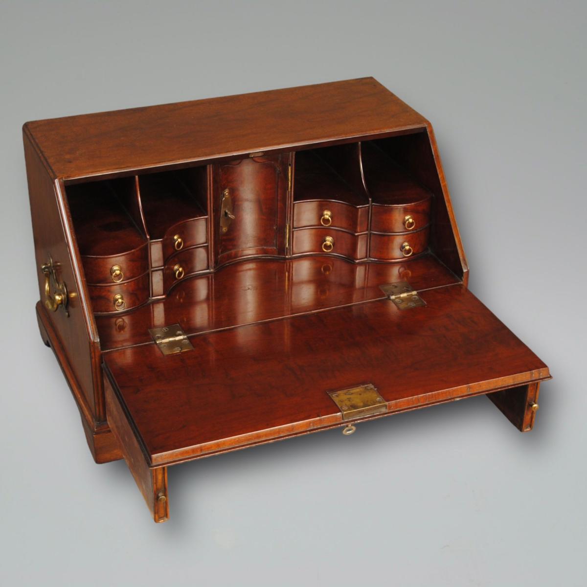 A Rare Miniature 18th Century Mahogany Table Bureau