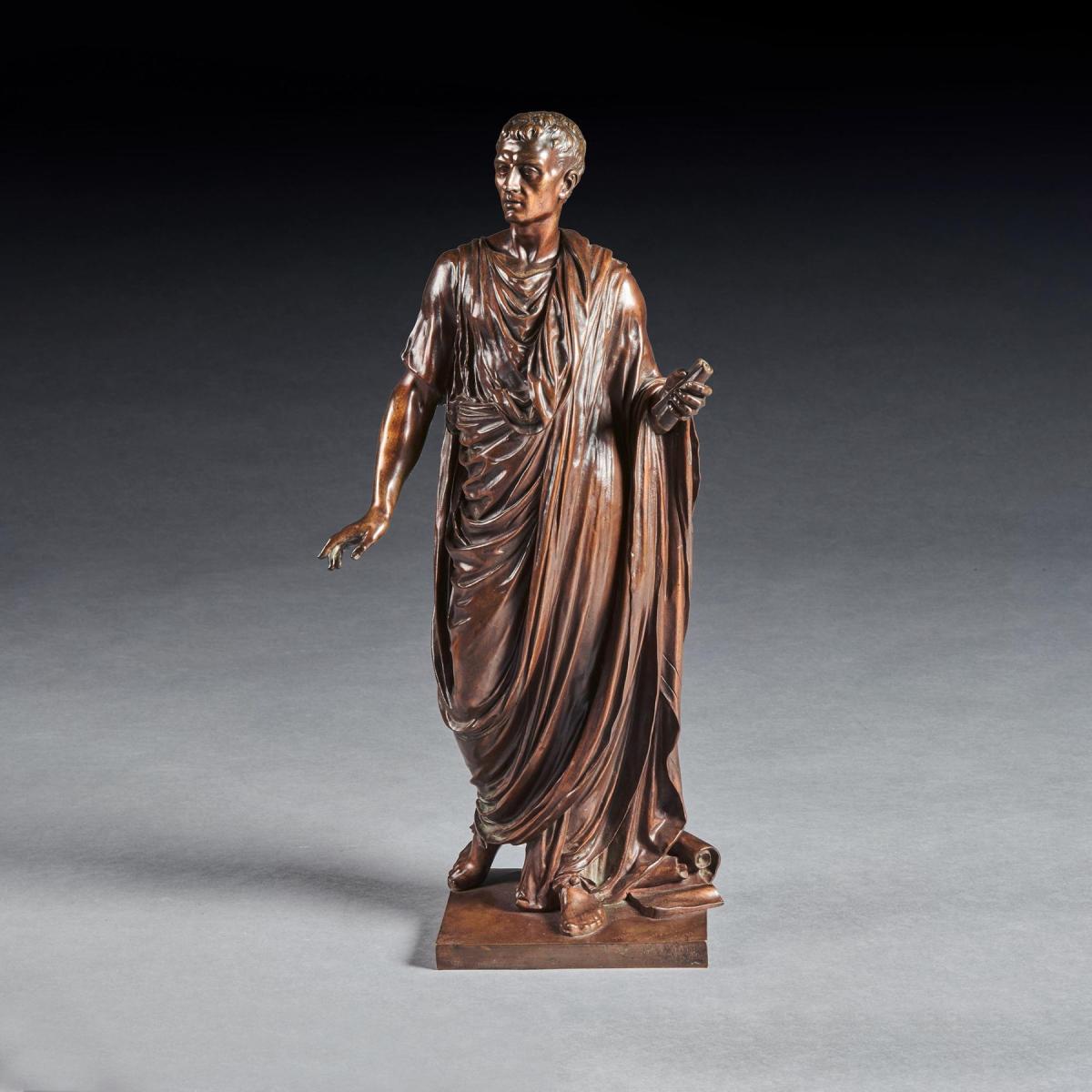 Bronze Figure of a Roman Orator Probably Julius Cesar by Mathurin Moreau