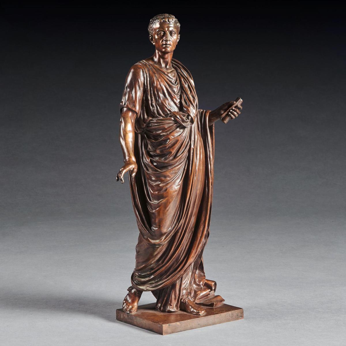 Bronze Figure of a Roman Orator Probably Julius Cesar by Mathurin Moreau