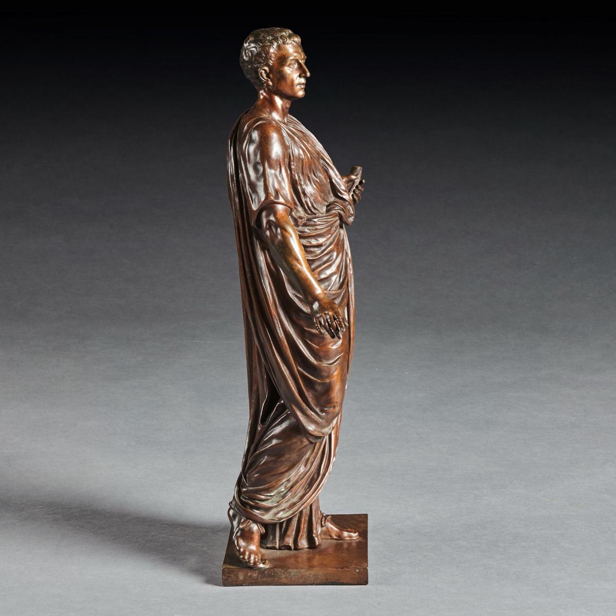 Bronze Figure of a Roman Orator Probably Julius Cesar by Mathurin Moreau