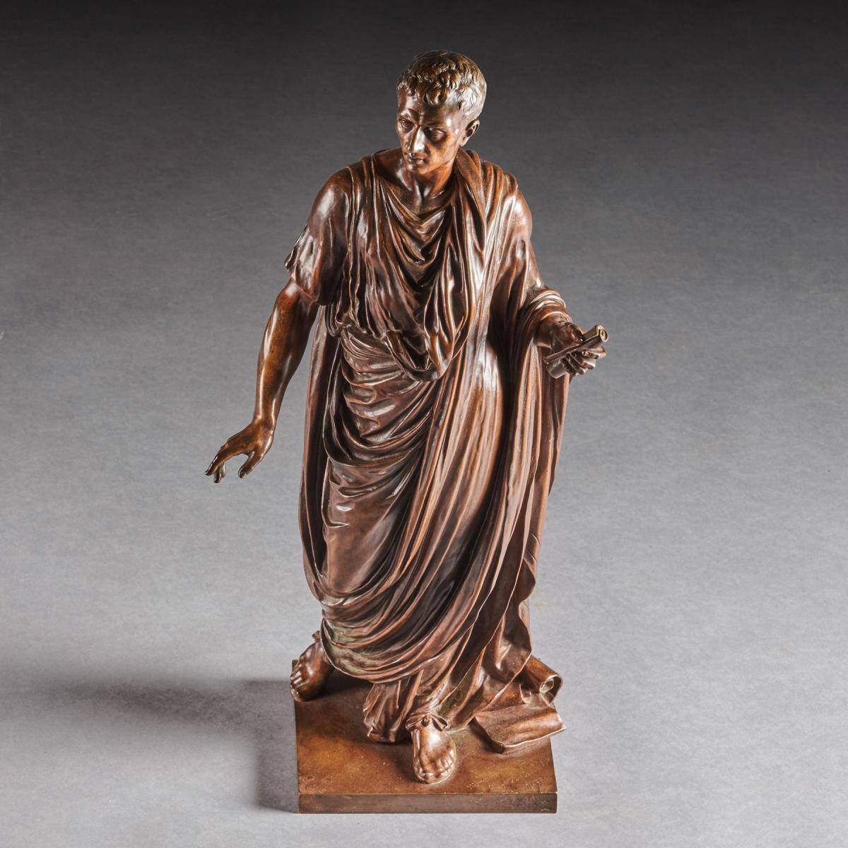 Bronze Figure of a Roman Orator Probably Julius Cesar by Mathurin Moreau