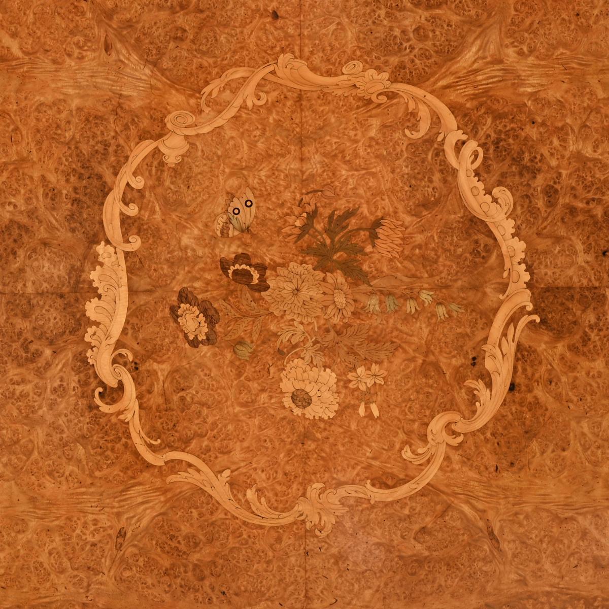 Burl Amboyna and Marquetry Centre Table