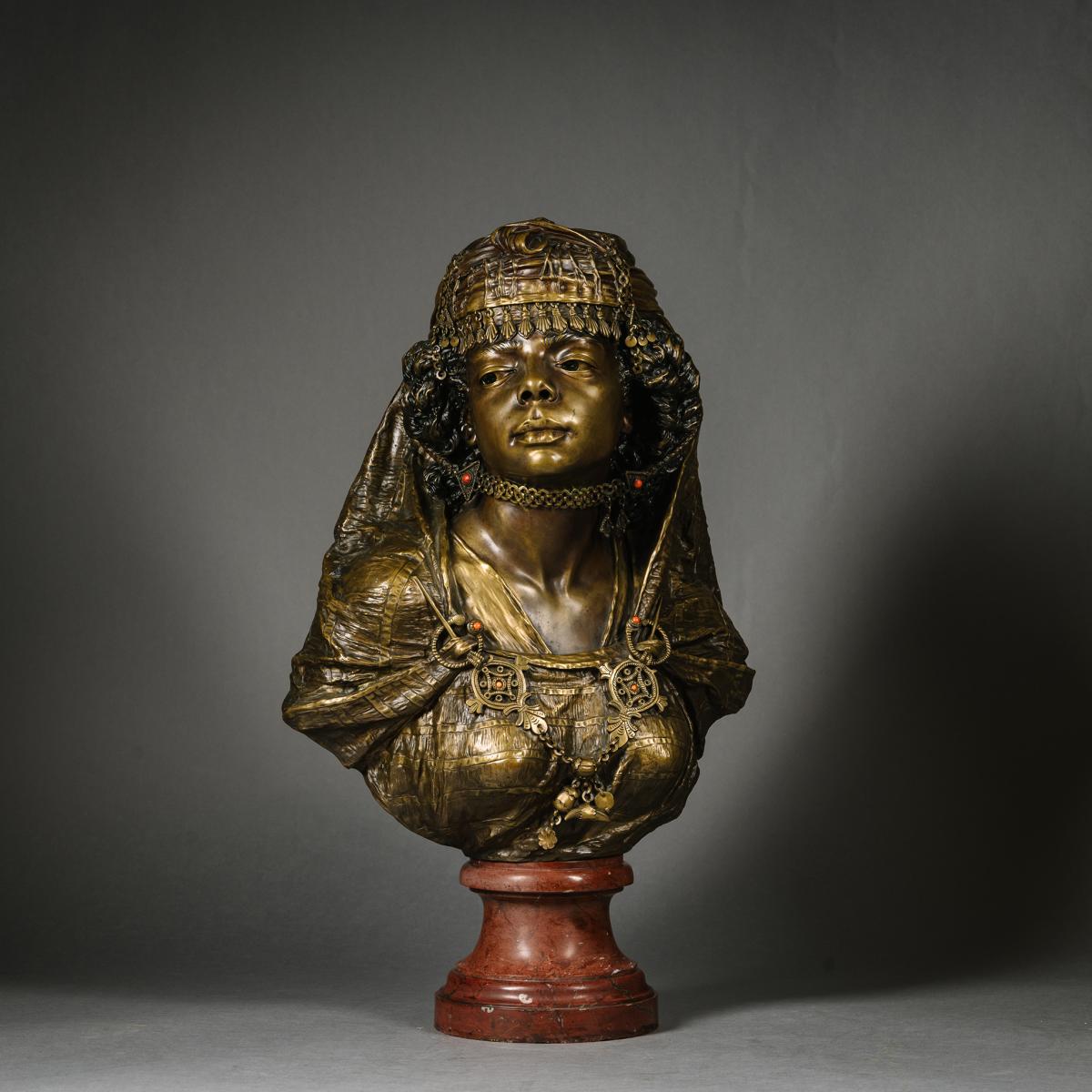 A Fine Orientalist Bust of A Young Woman