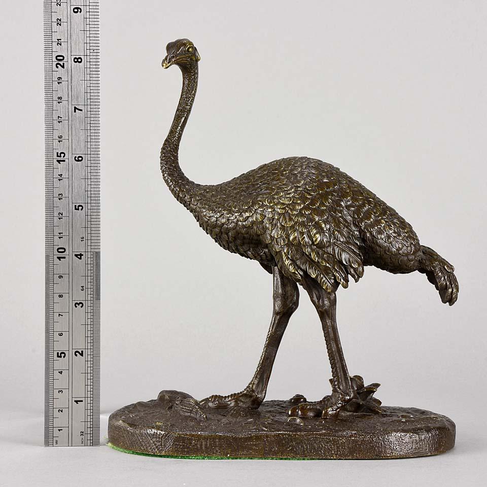 19th Century Animalier Bronze Sculpture entitled "Standing Ostrich" by Barye