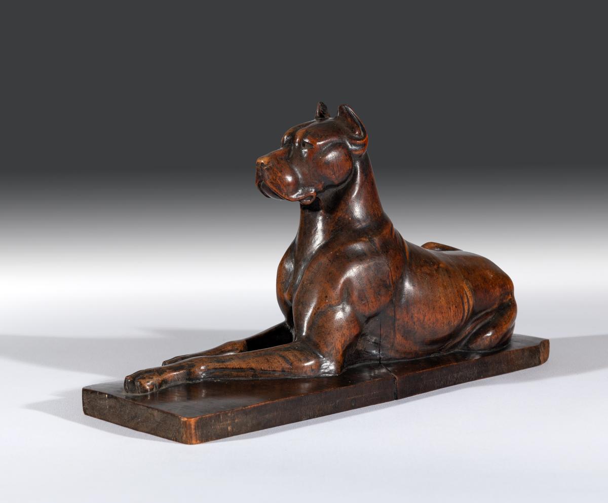 19th Century Carved Walnut Great Dane